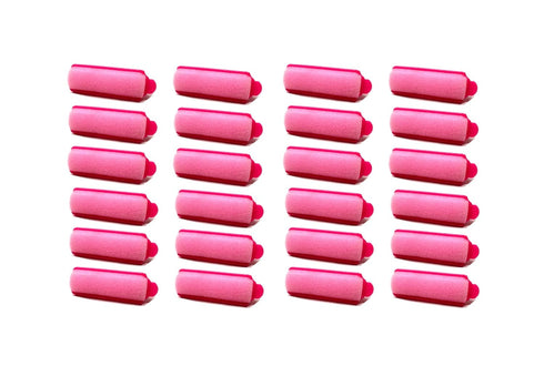 Set of 24 Small Pink Foam Sponge Hair Rollers
