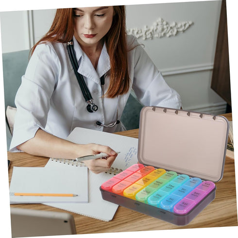 Weekly Large Capacity Pill Organizer Portable Medication Dispenser for Daily Use Moisture Travel Case for Easy Storage