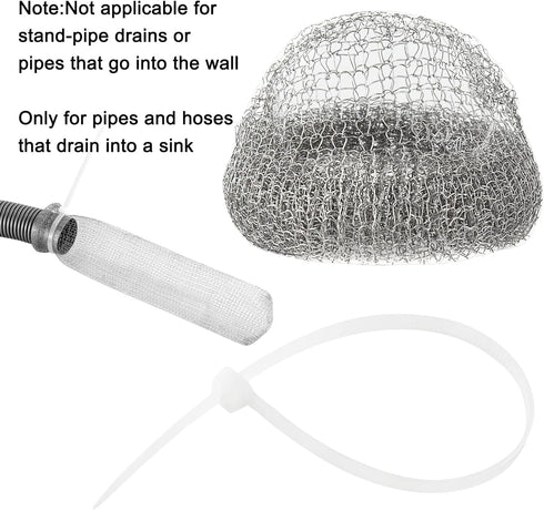48 Pieces Lint Traps for Washing Machine, Stainless Steel Lint Snare Traps with 48 Pcs Cable Tie