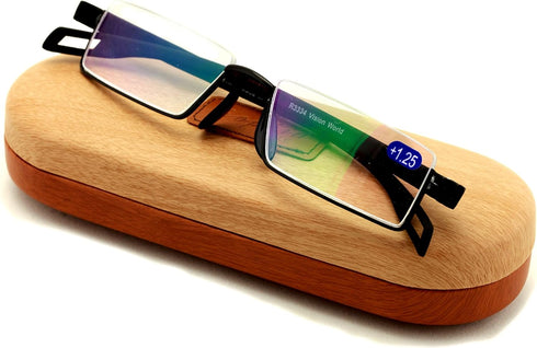 Featherweight Slim Half Rim Memory Flex Reading Glasses, Anti-reflective AR Coating (black, 2.50)