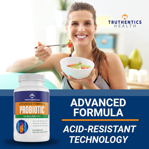 Probiotic, 40 Billion CFUs with Prebiotics, 60 Count, Probiotics with Lactobacillus and Bifidobacterium for Men & Women