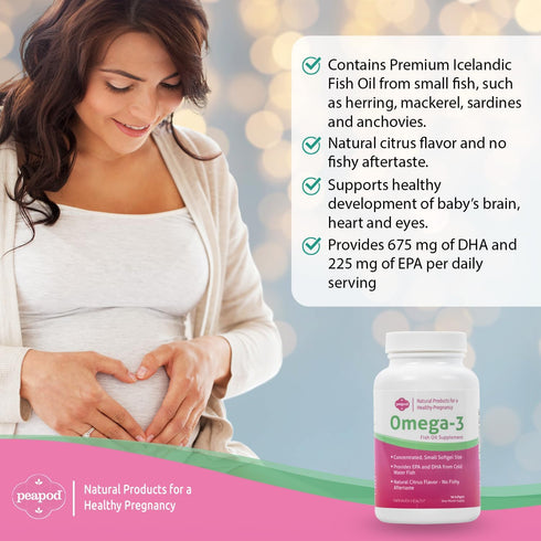 Fairhaven Health PeaPod Omega-3 Premium Fish Oil Supplement for Healthy Pregnancy, Citrus Flavor