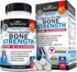 Bone Strength Calcium Supplement - 120 Veggie Capsules with Calcium, Vitamin D3, K2, C, Magnesium, Zinc for Optimal