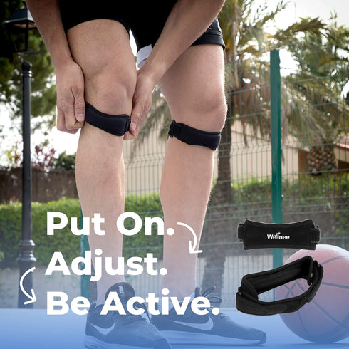 Patella Knee Strap, Adjustable Knee Brace for Support in Running, Basketball, Volleyball, Hiking, One Size Fits Most