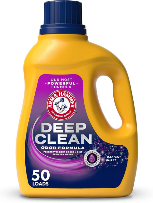 ARM & HAMMER Deep Clean Odor Formula Liquid Laundry Detergent, Radiant Burst