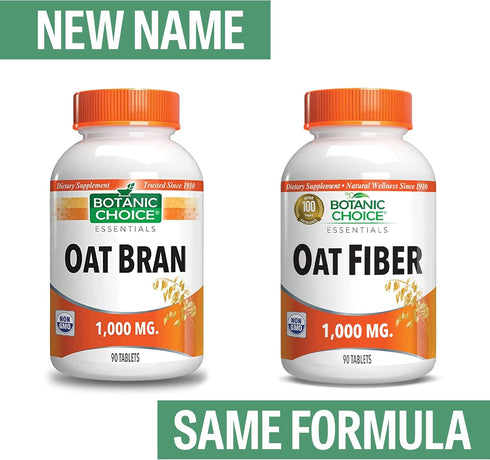 Botanic Choice Oat Fiber - Natural Dietary Supplement for Digestive Health, 90 Tablets