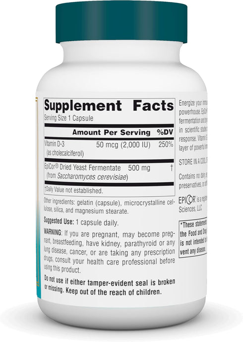 Source Naturals Wellness EpiCor with Vitamin D-3, 60 Capsules, Heightened Immune Defense*