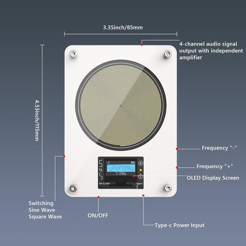 Rechargeable Schumann Resonance Generator, Adjustable Signal Generator with Timer and Type-C Charging Cable, Suitable