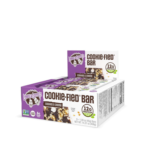Lenny & Larry's Cookie-fied Bar, 45g Cookies & Creme, Vegan Plant-Based Protein Bar (Pack of 9)