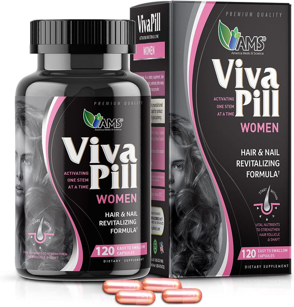 America Medic & Science VivaPill for Women (120 Capsules) Vitamins for Hair, Skin, Nails | Revitalizing Formula with