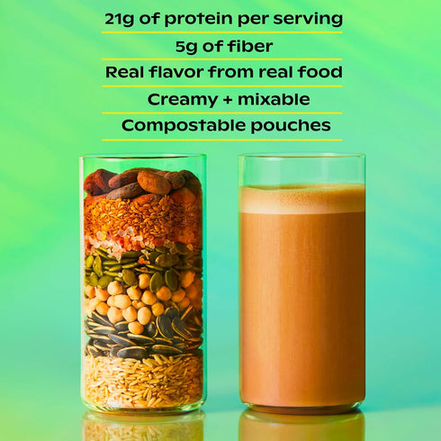 wholier Organic Plant Protein + Prebiotics, 21g Vegan Protein, 5g Fiber, Vanilla Bean