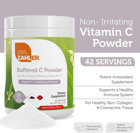 Zahler Buffered C Powder, Vitamin C Powder with Buffering Minerals, Kosher, 11OZ