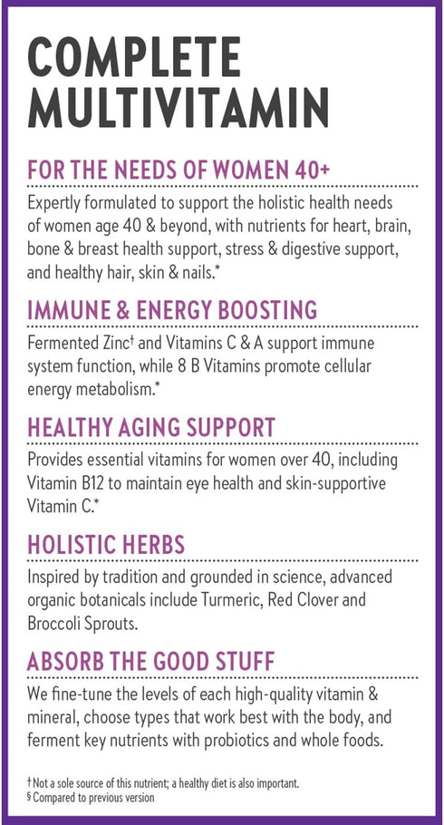 New Chapter Women's Multivitamin 40 Plus - Energy, Healthy Aging + Immune Support - 72 Count