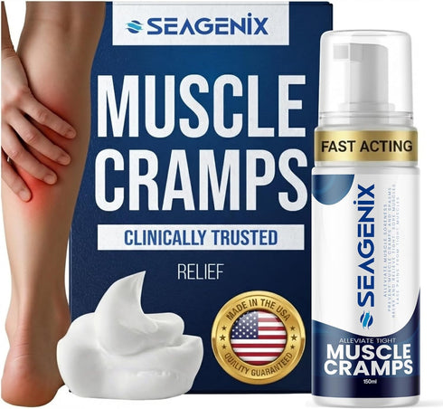 Muscle Cramp Relief Foam Fast-Acting Magnesium for Leg & Calf Cramps Quick-Activation
