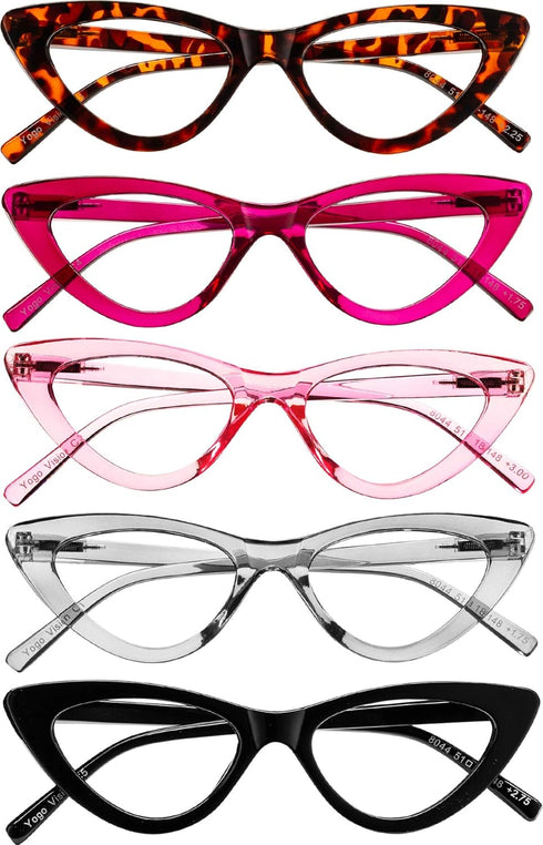 Yogo Vision Cateye Reading Glasses for Women, Light Spring Hinge Frame Eyeglasses
