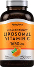 Piping Rock Liposomal Vitamin C 1650mg - 250 Softgels High Potency, Non-GMO, Gluten Free