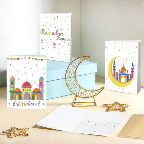 Sereliy 4 Sets Eid Gift Card Book, Eid Mubarak Money Holder Cards with Envelopes, Islamic Holiday Ramadan Kareem Gift