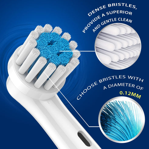 Replacement Brush Heads, 8PCS Fit for Braun Electric Toothbrushes, Extra Soft Bristles for Sensitive Gum Care
