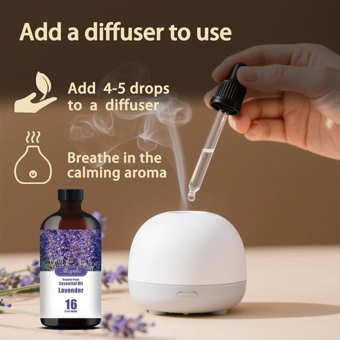 Set, 16oz 4oz Lavender & Cherry Blossom Essential Oils & Pure Natural Scent for Diffusers, Aromatherapy, Candle & Soap
