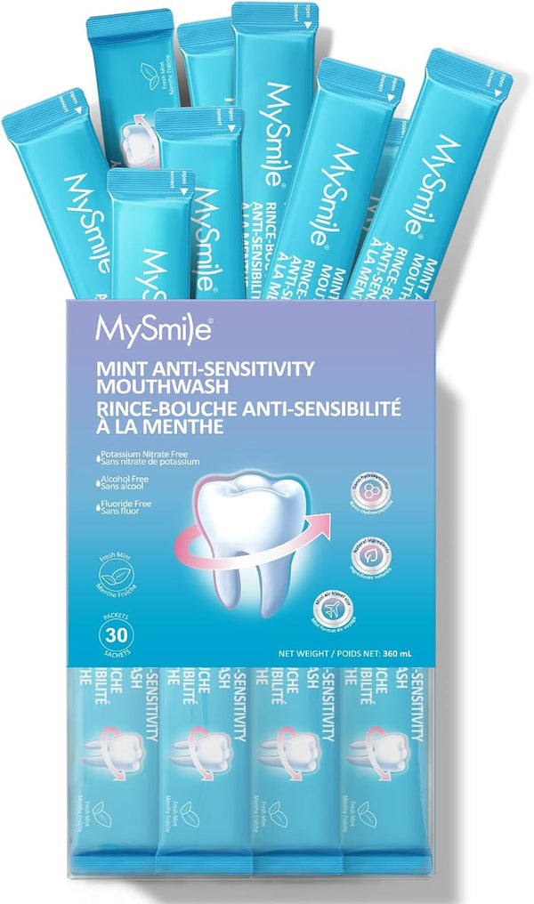MySmile Mouthwash for Sensitive Teeth, Nano Hydroxyapatite Mouth Wash Travel Size, Fluoride