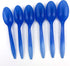 Color Changing Medium Weight Plastic Spoons, White to Blue Disposable Frozen Yogurt Spoons, 50 Count