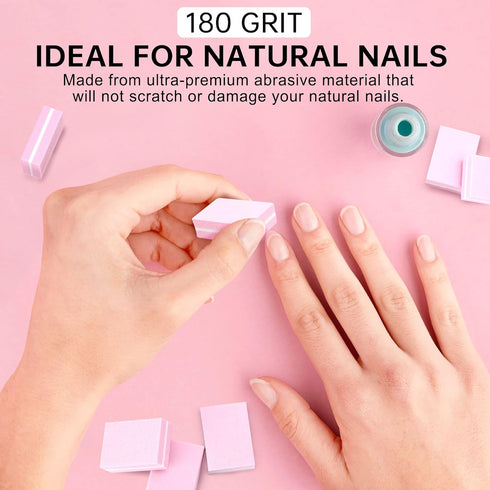 Mini Nail Buffer Blocks, 100/180 Grit Sponge Buffing Sanding Block File, Bulk 50Pcs