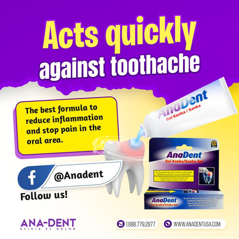 Toothache Gel: 20% Benzocaine Oral Gel for Instant Pain Relief, Fast Acting Medicine for Cavity and Canker Sores, 0.25oz