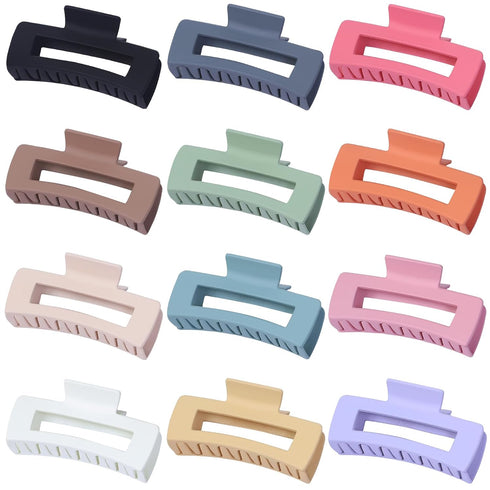 Sisiaipu 4.1 Inch Large Hair Claw Clips - 12 Pcs Big Claw Clips for Thick Hair, Jumbo Jaw Clips Bulk Accessories