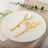 N9R 100 Pieces Gold Plastic Silverware Set, 50 Gold Spoons and 50 Forks for Parties, Catering, Weddings