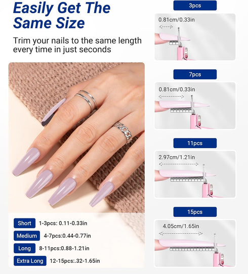 AIRSEE Professional Acrylic Nail Clipper, Sharp Rustproof Nail Trimmer for Artificial Nail Manicure Pedicure (Pink,