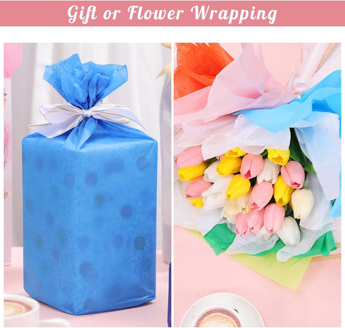 160 Sheets Colored Tissue Paper Bulk, 14 X 20 Inches for Gift Bags, DIY Crafts, Weddings, and Birthdays