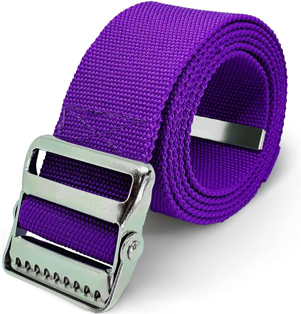 LiftAid Transfer and Gait Belt 60 Inch with Metal Buckle - Walking, Standing, Transfer Aid (Purple)