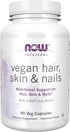 NOW Solutions Vegan Hair, Skin & Nails Nutritional Support with 5,000 mcg Biotin, 90 Veg Capsules