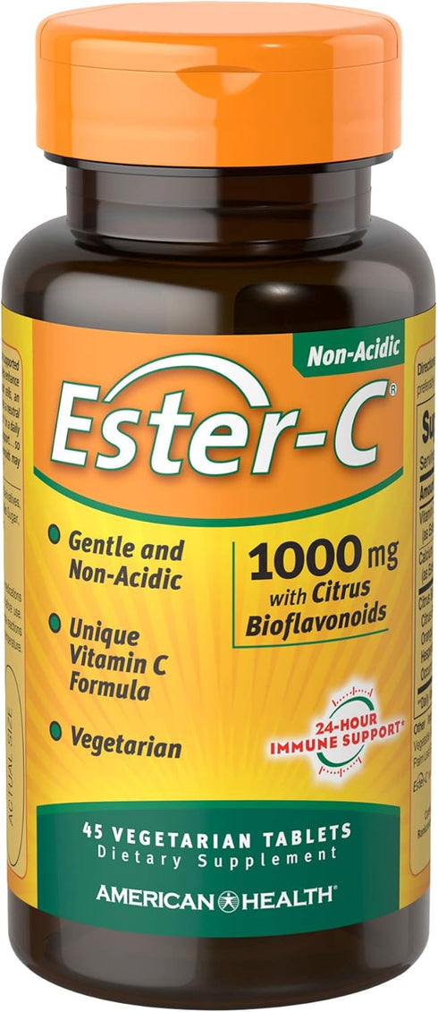 American Health Ester-C with Citrus Bioflavonoids, 45 Count Tablets, Immune Support Supplement