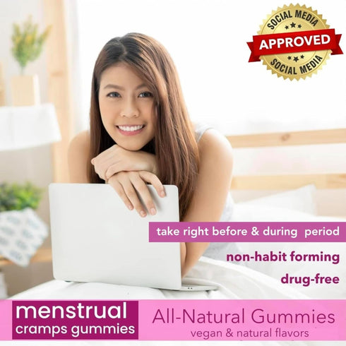 Gummies 60 Count Menstrual Cramp Period True Roots | PMS Support Supplement for Women | Healthy Flow | Flo PMS