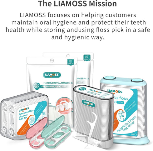 WhiteGreen Floss Picks Portable Case, LIAMOSS Dental Floss Dispenser, 2 Case Upgrade, 20 Count Travel Picks