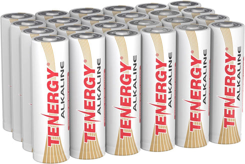 Tenergy 1.5V AA Alkaline Battery, High Performance Non-Rechargeable, 24 Pack