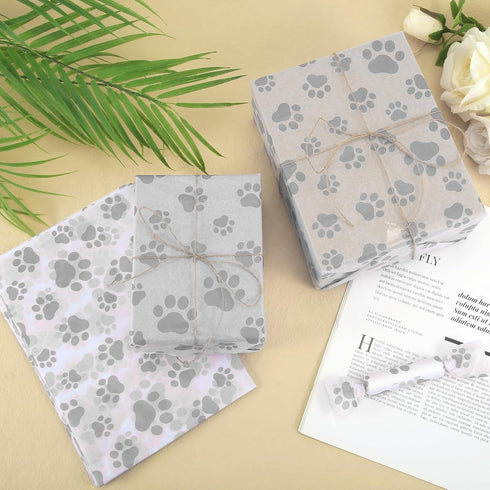 30pcs Dog Paw Tissue Paper, 20x14in Cute Paw Print Sheets for Gift Wrapping, Wedding Birthday Party Supplies