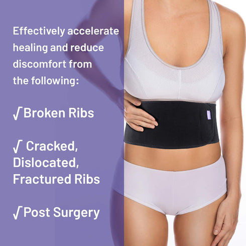 Everyday Medical Broken Rib Brace for Men and Women, Bamboo Charcoal Rib Support Compression Brace, Plus Size/XXL