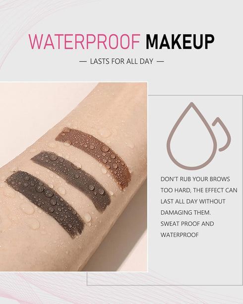 Waterproof Brown Eyebrow Pencil for Women, Filler with Brush for Blondes