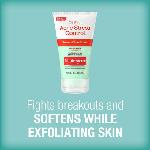 Neutrogena Oil-Free Acne Stress Control Power-Clear Scrub, 2% Salicylic Acid, 4.2 fl. oz
