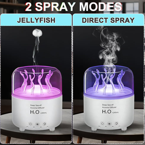 Mor bou 280ml Machine,7-Color Morbou Essential Oil Diffuser with Jellyfish Spray & Sea Anemone Rotation, Ultrasonic