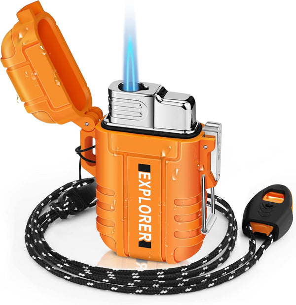 Torch Lighter, Waterproof, Windproof, Refillable Butane Gas Lighters for Camping, Grill, BBQ, Fireworks
