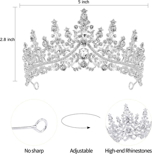 VELSCRUN Birthday Queen Tiara Crowns - Crystal Headband and Sash for Women Girls Birthday Party Decorations
