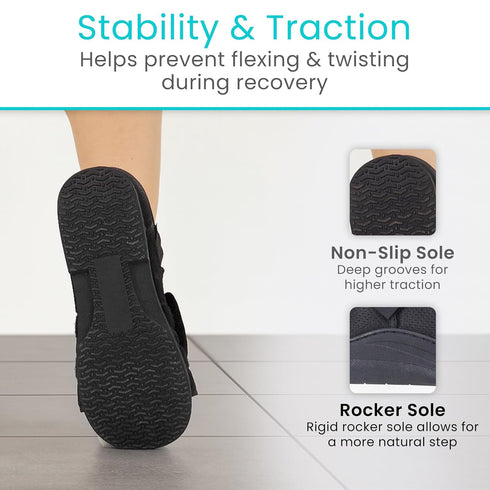 Vive Rounded Post Op Shoe for Injured Foot - Orthopedic Recovery Shoes for Women, Men - Lightweight, Adjustable Medical