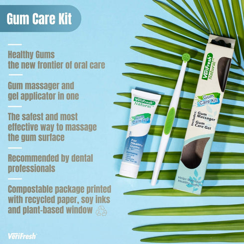 Gum Care Kit for Healthy Gums - VeriFresh All Natural Gum Gel and Stimulator/Massager
