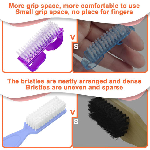 Nail Brush for Cleaning Fingernails, Handle Grip Scrubber Kit for Manicure and Pedicure (6 Pack)