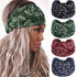 Wide Headbands for Women - Boho Turban Knotted Floral Elastic Non Slip Hairband Workout Yoga Head Scarfs 4Pcs