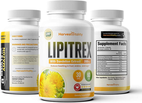 Natural Diuretic for Swollen Feet, Ankles and Legs, Water Pills with Dandelion for Swelling Relief