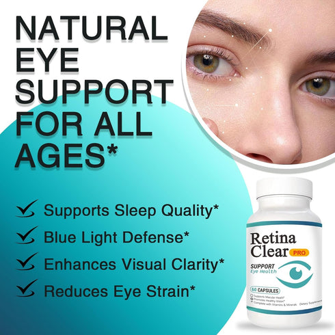 Vunexo Bilberry Focus2PCS Retina Clear Pro Eye Health Support Supplement, with Minerals and Vitamins, Lutein